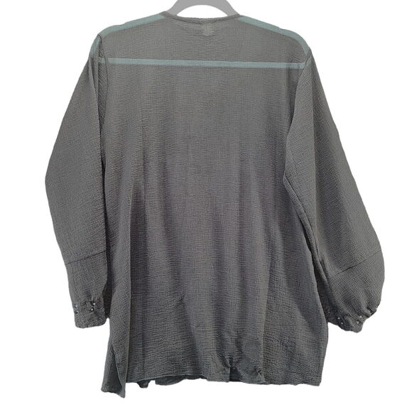 Fashque Womens Blouse Black Size Medium 100% Polyester Long Sleeve Pullover - Picture 2 of 12